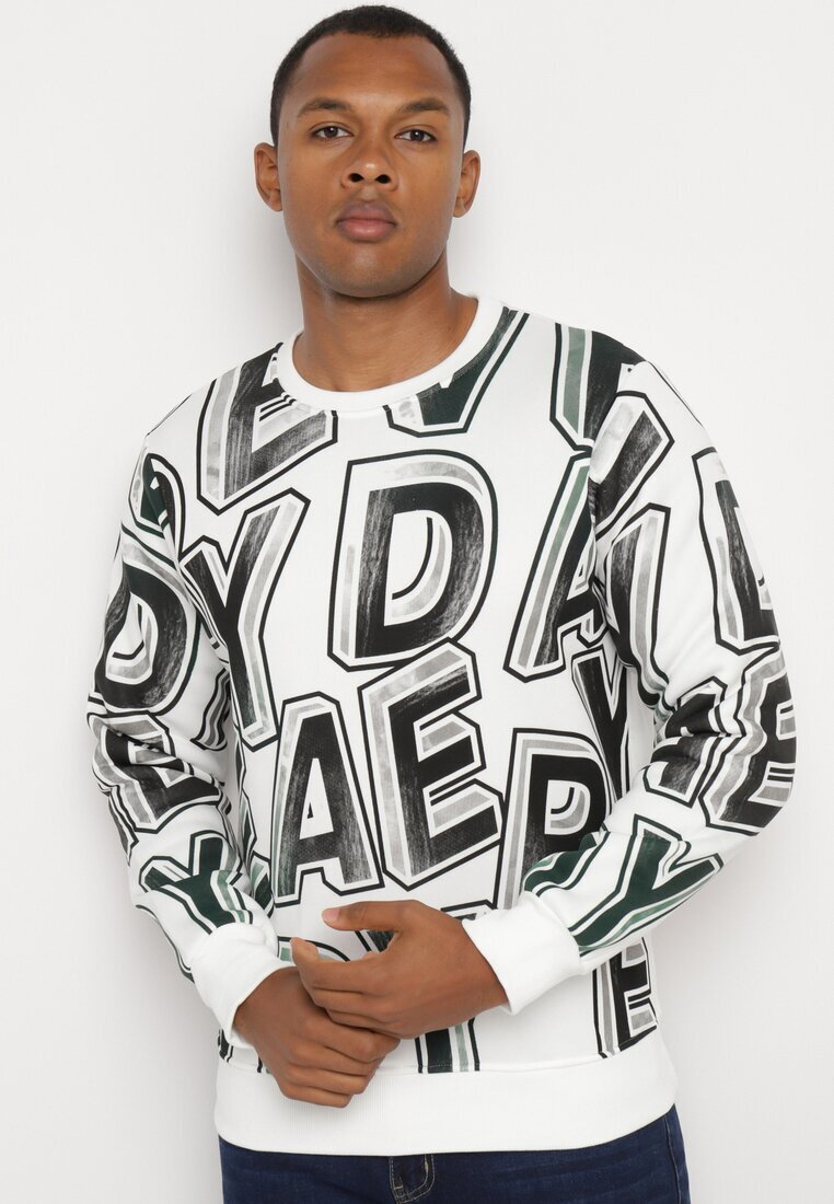  Bluza Albă cu Fleece și Bumbac cu terminații elastice Yolaria