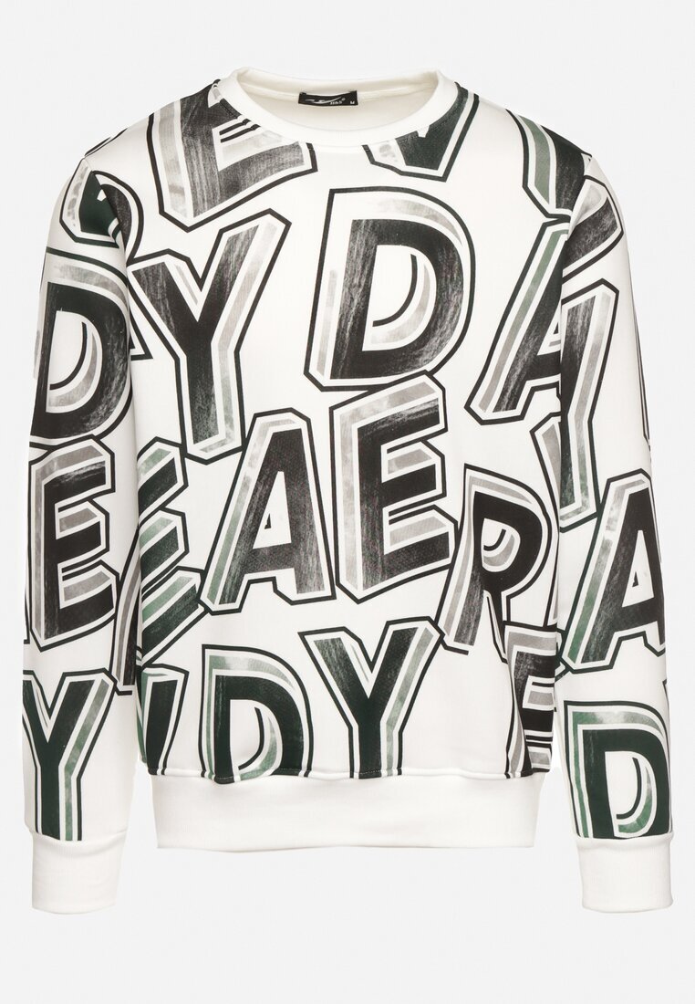 Bluza Albă cu Fleece și Bumbac cu terminații elastice Yolaria