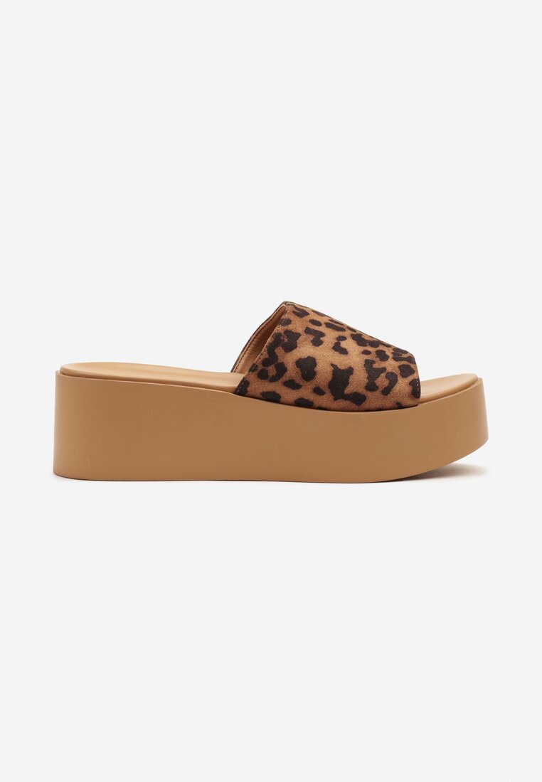 bosido Papuci Leopard Clasici pe Platformă și Pană Retellin