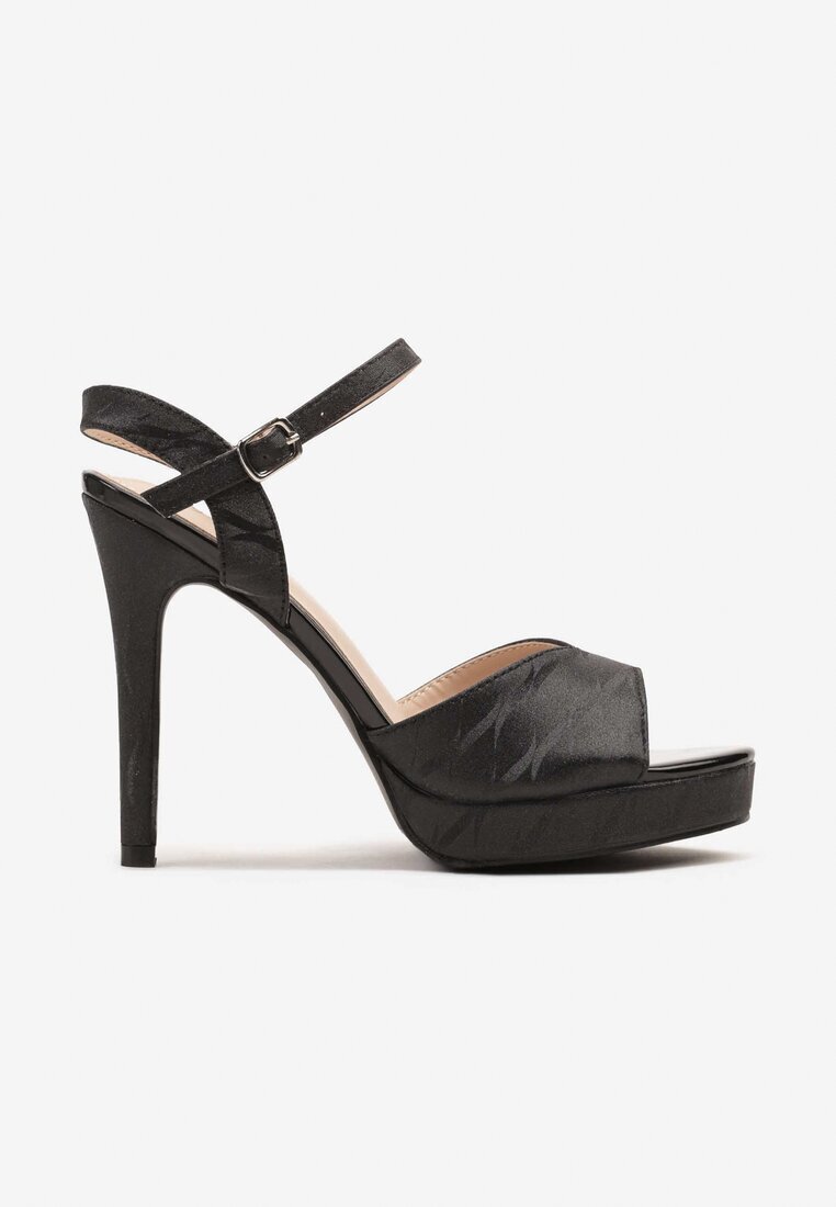 bosido Sandale Negre Toc stiletto cu Platformă cu Model Abstract Lisandea
