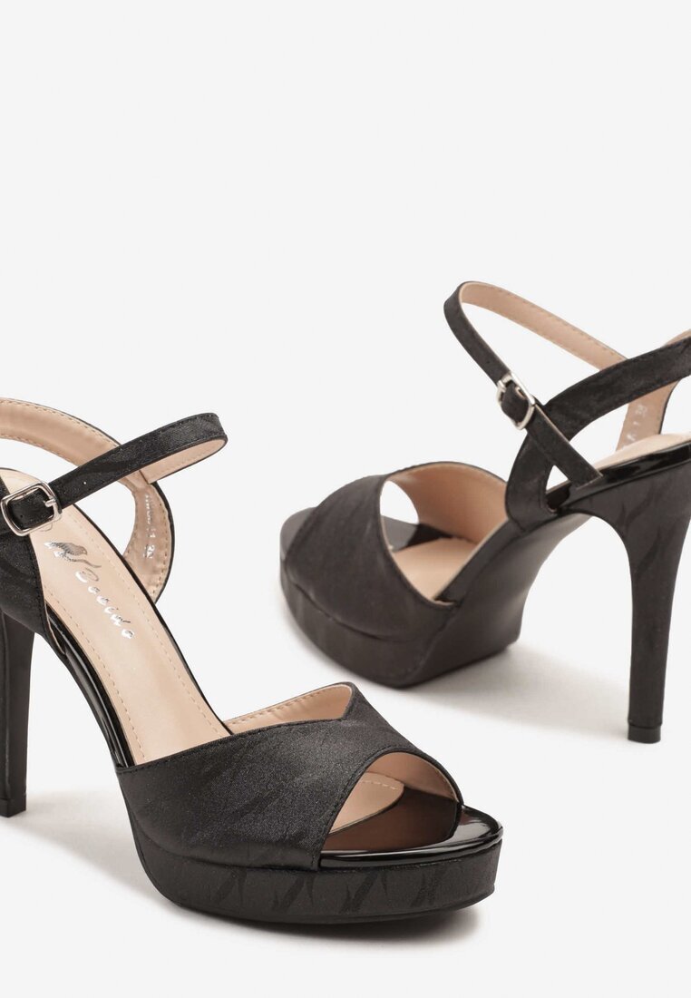 bosido Sandale Negre Toc stiletto cu Platformă cu Model Abstract Lisandea