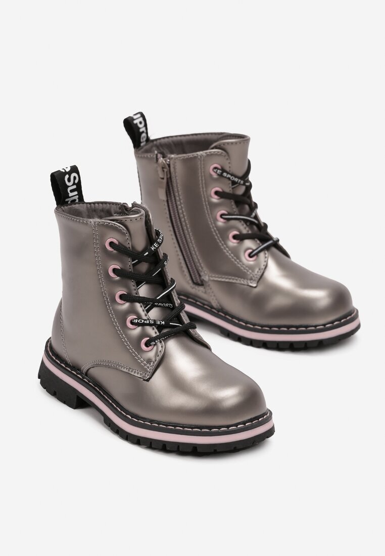  Botine Argintii Metalice Jaylee