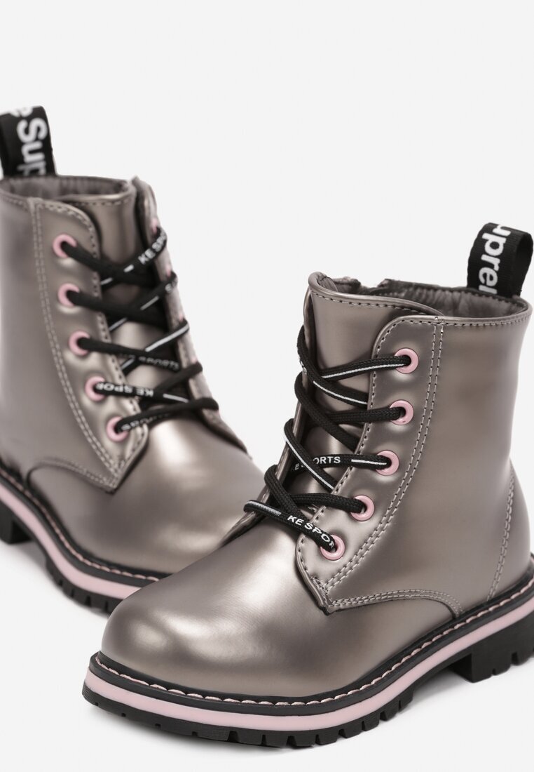  Botine Argintii Metalice Jaylee