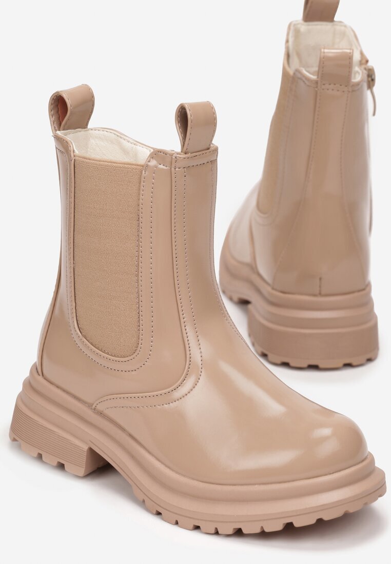  Botine Bej Chelsea Orpah