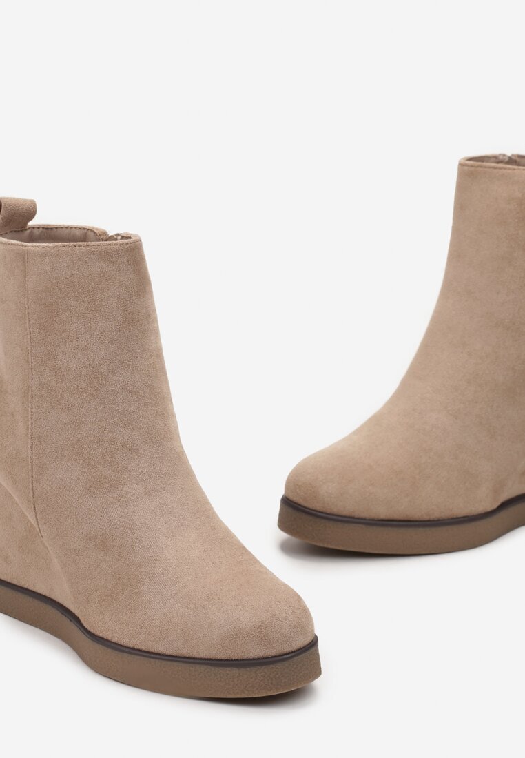  Botine bej închis cu platformă Selleri