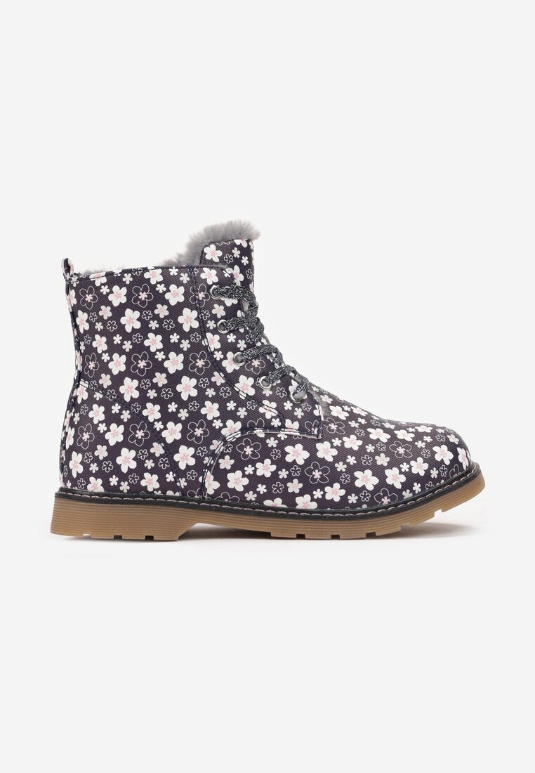  Botine Bleumarin Ghete worker cu flori Foarte călduroase Badilles