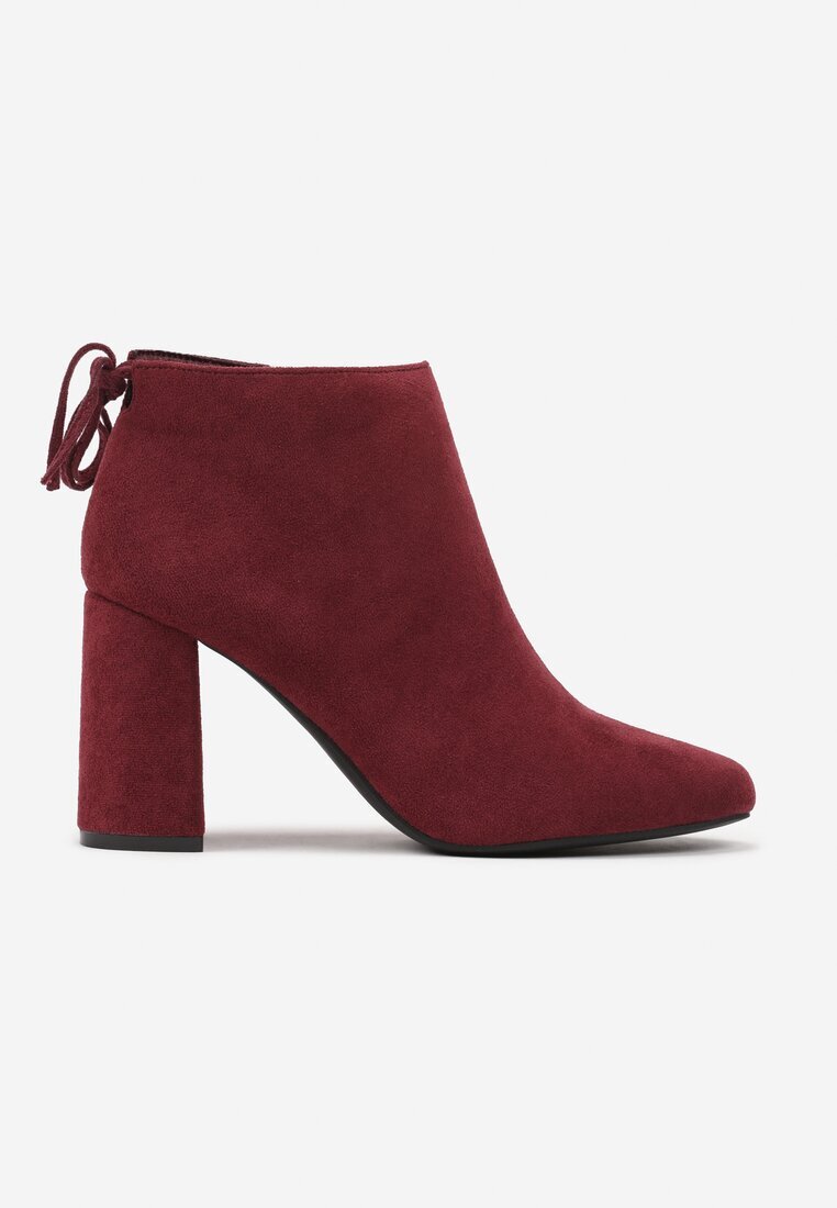  Botine Bordo cu toc cu șiret Arlitta