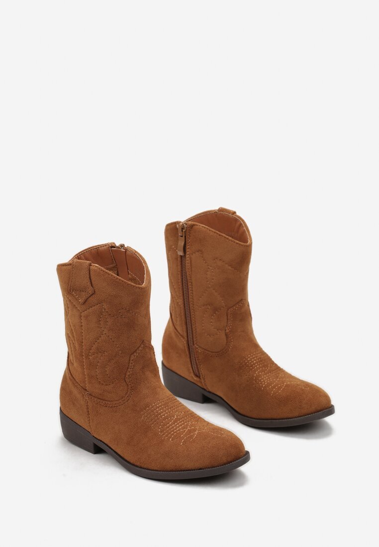  Botine Maro Cowboy cu Cusături Taito
