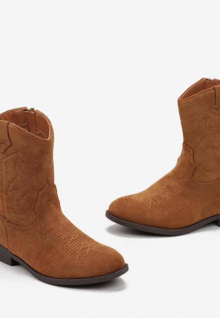  Botine Maro Cowboy cu Cusături Taito