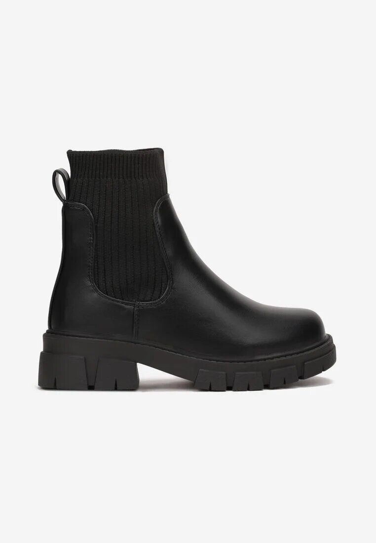  Botine Negre cu Carâmb Elastic Minoo