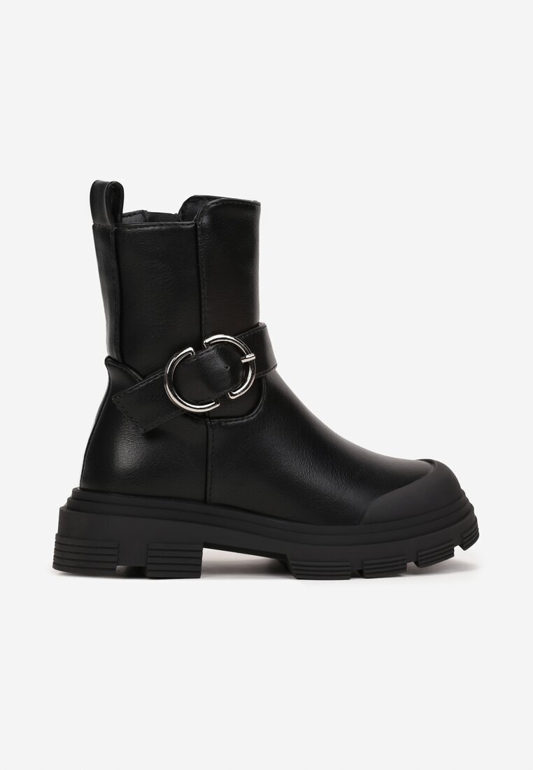  Botine Negre cu Cataramă Tryphena