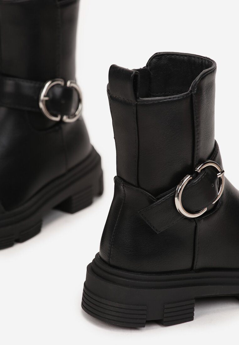  Botine Negre cu Cataramă Tryphena
