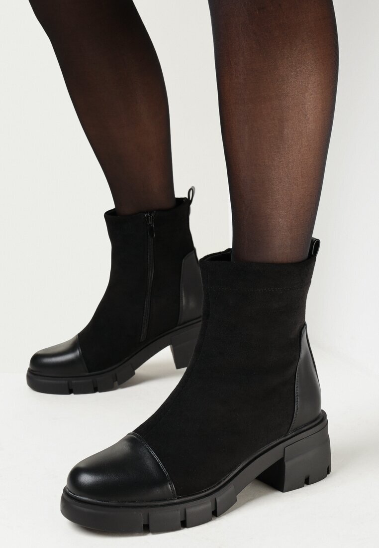  Botine Negre cu toc jos Alimexa