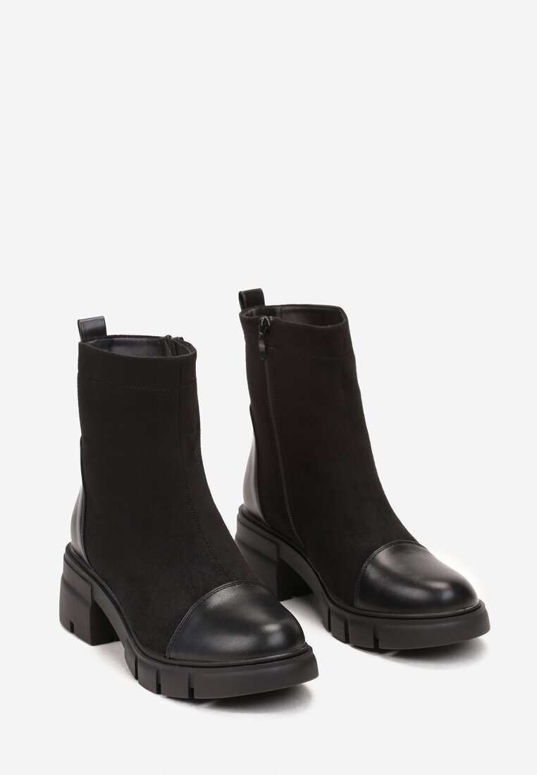  Botine Negre cu toc jos Alimexa