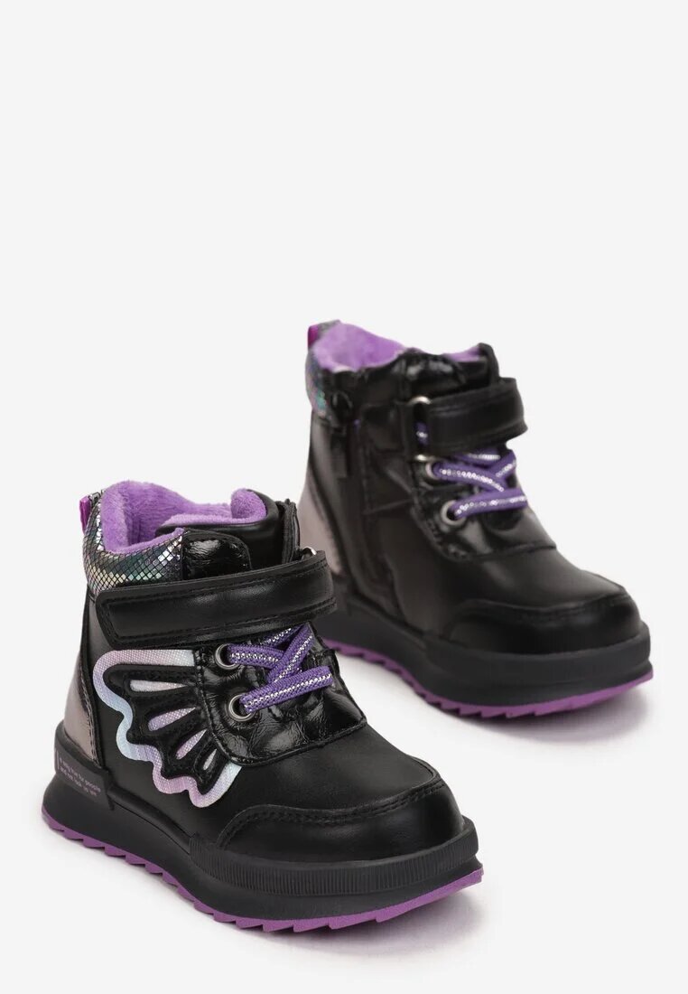  Botine Negre cu Velcro Issa