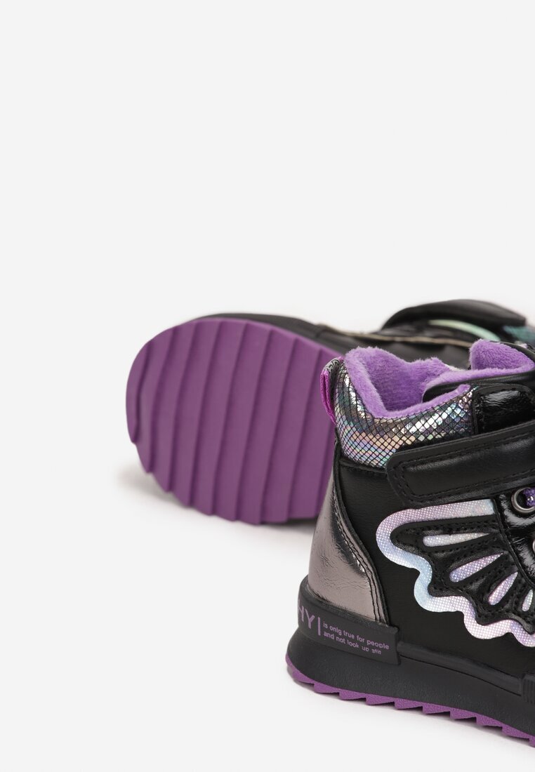  Botine Negre cu Velcro Issa