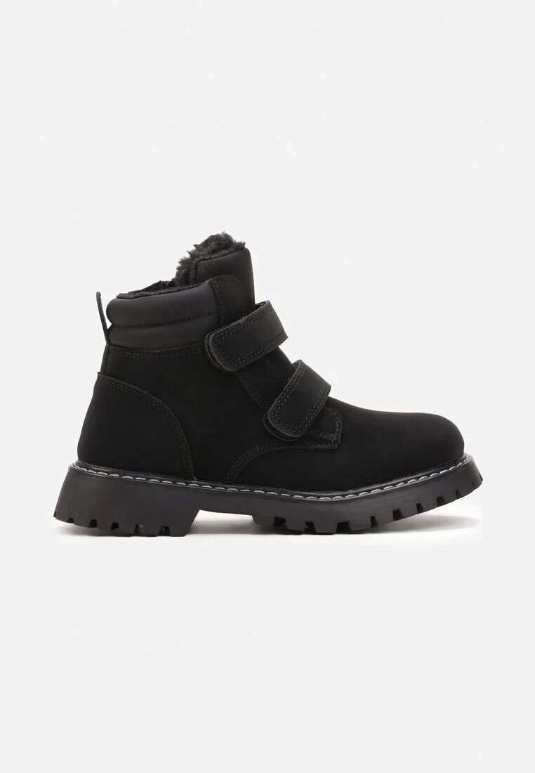 Botine Negre cu Velcro și Talpă Groasă Meralesi