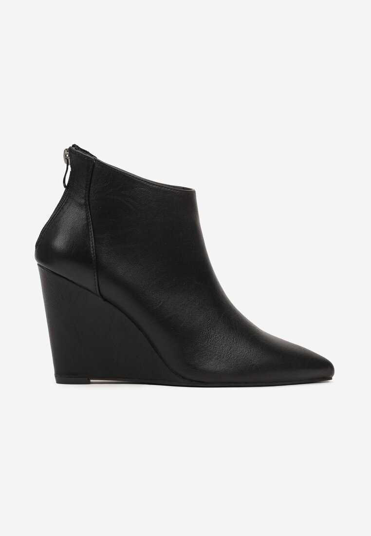 Botine Negre Minimaliste cu platformă și vârf ascuțit Zivizia