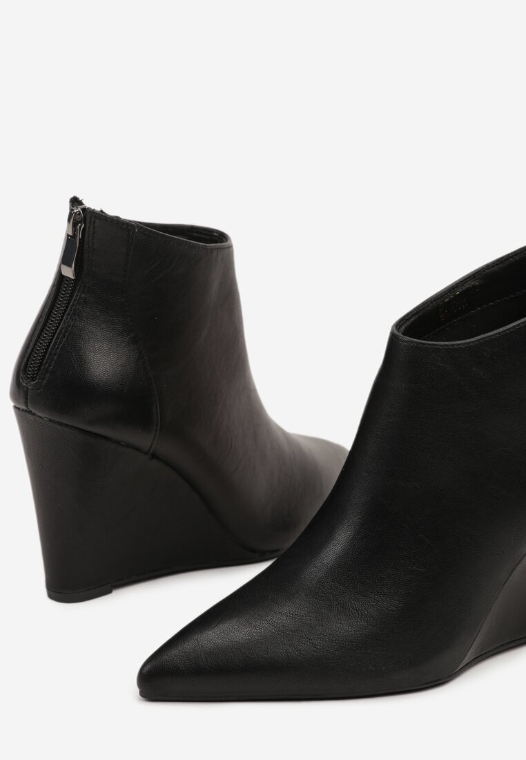  Botine Negre Minimaliste cu platformă și vârf ascuțit Zivizia