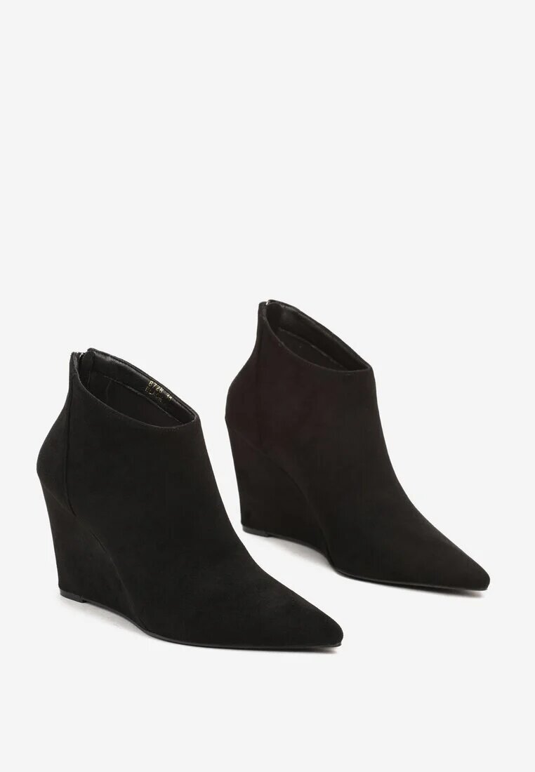  Botine Negre pe Pană cu Vârf Ascuțit Derirya