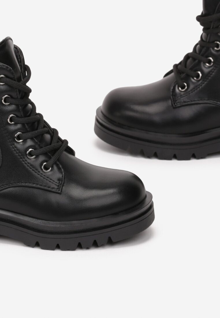  Botine Negre stil worker cu Buzunar Maerephone
