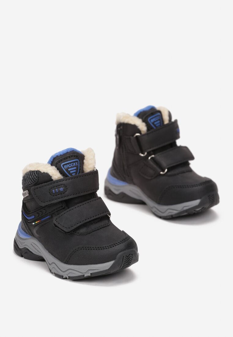  Botine Negru-Albastre Trapper cu Velcro Ligal