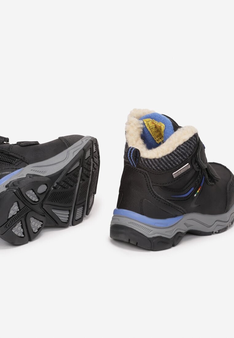  Botine Negru-Albastre Trapper cu Velcro Ligal