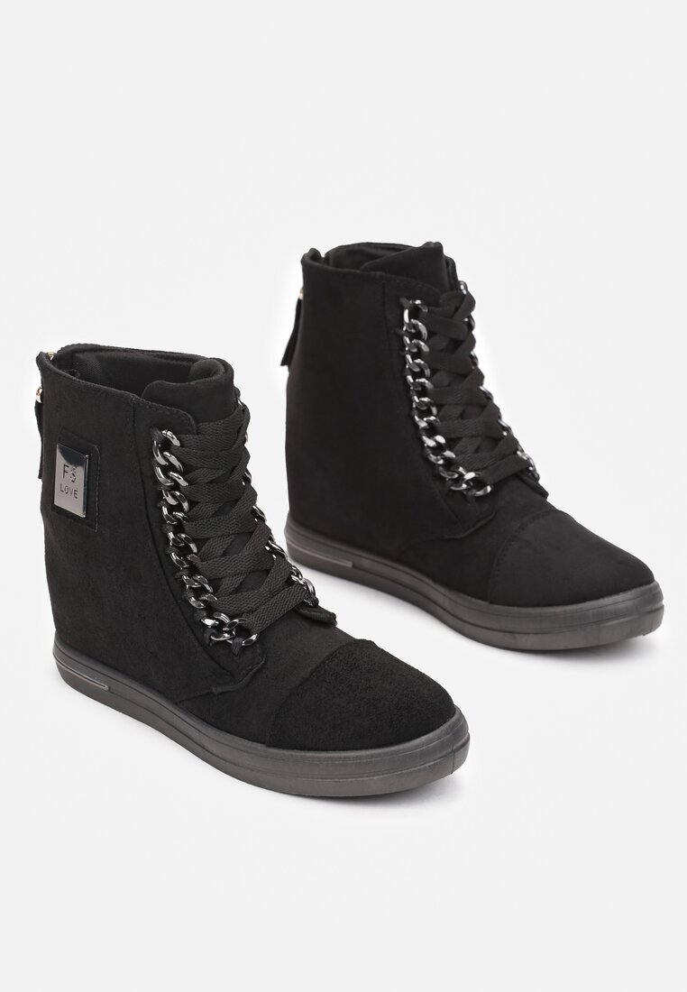  Botine Negru cu argintiu