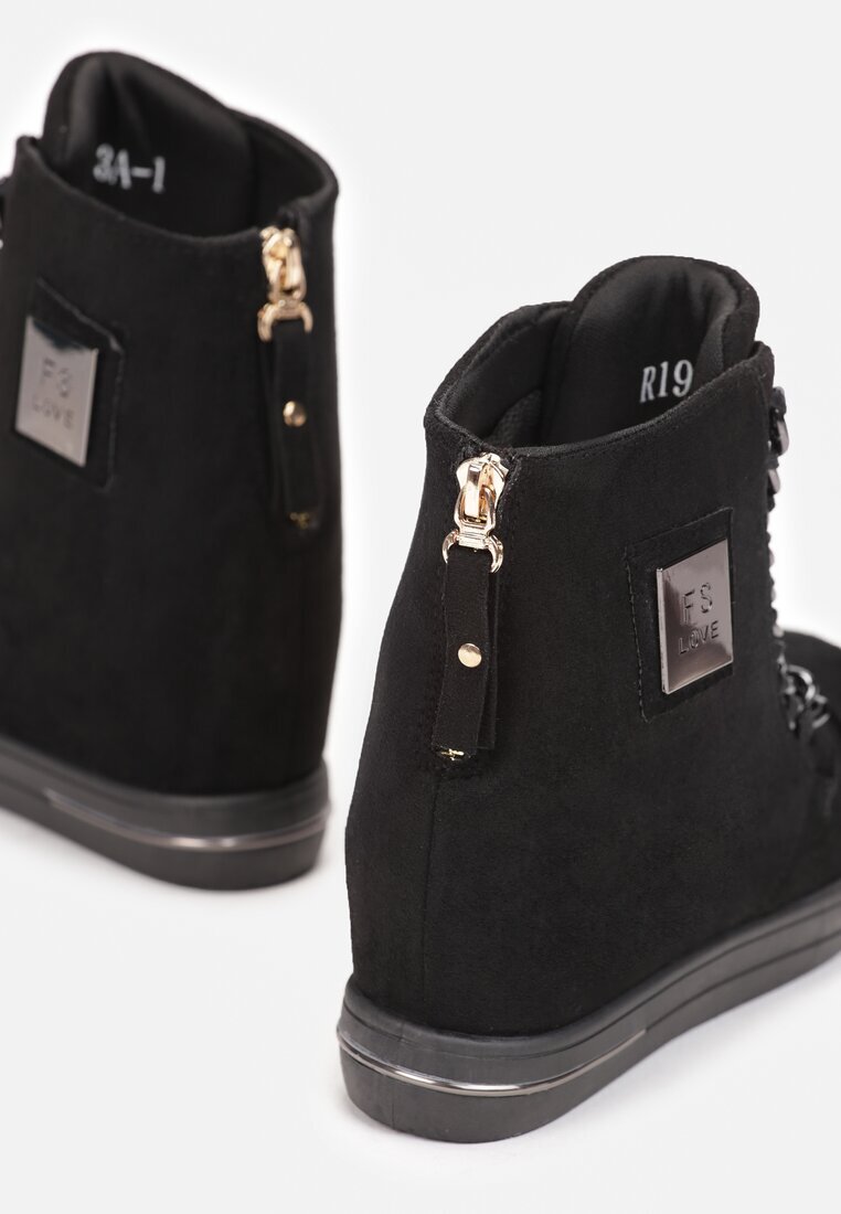  Botine Negru cu argintiu
