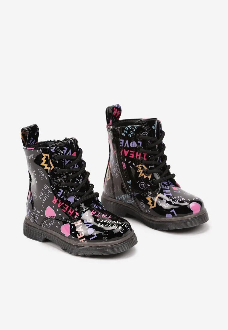  Botine Negru-Roz Trappers Cu fermoar Erissale