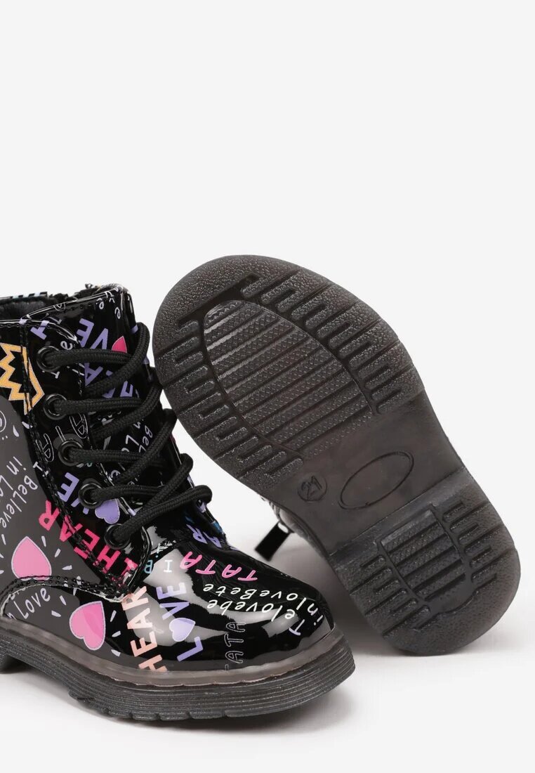  Botine Negru-Roz Trappers Cu fermoar Erissale