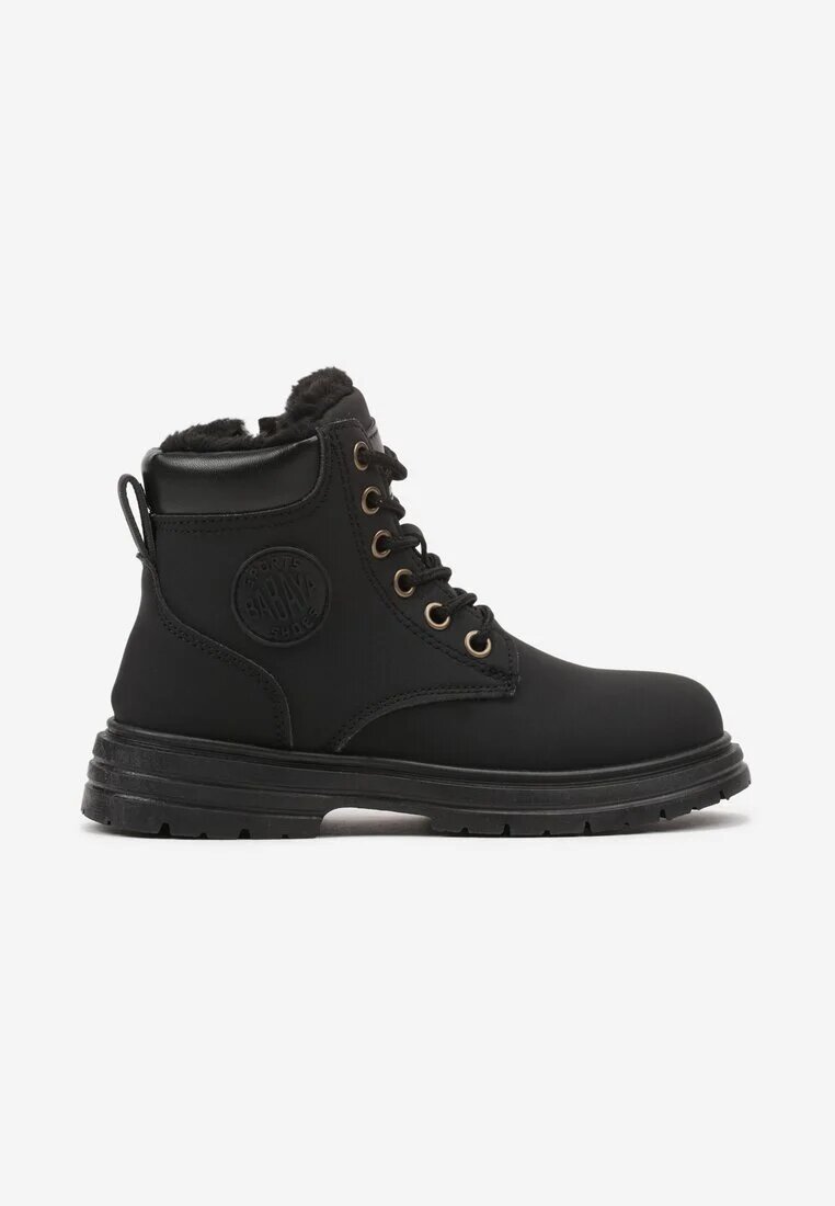  Botine tip trapper casual negre pe talpă plată Nelabria