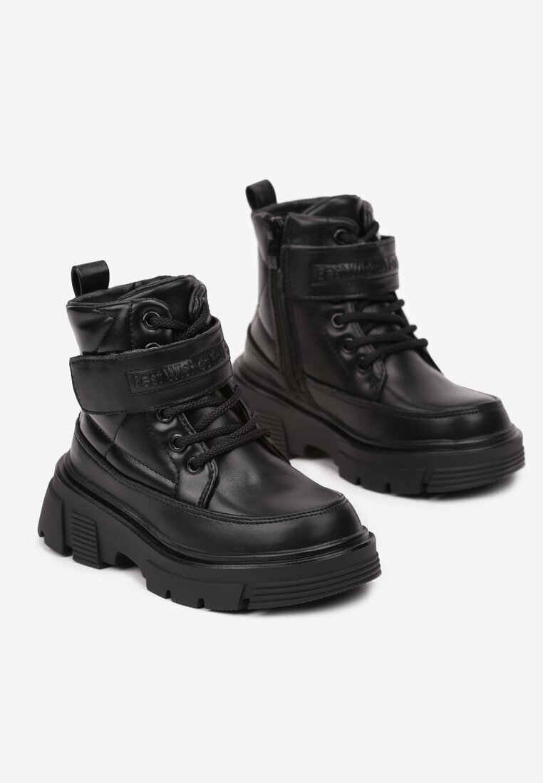  Botine Trapper Negre Clibee pe Talpă Groasă cu Căptușeală de Blană Soledi