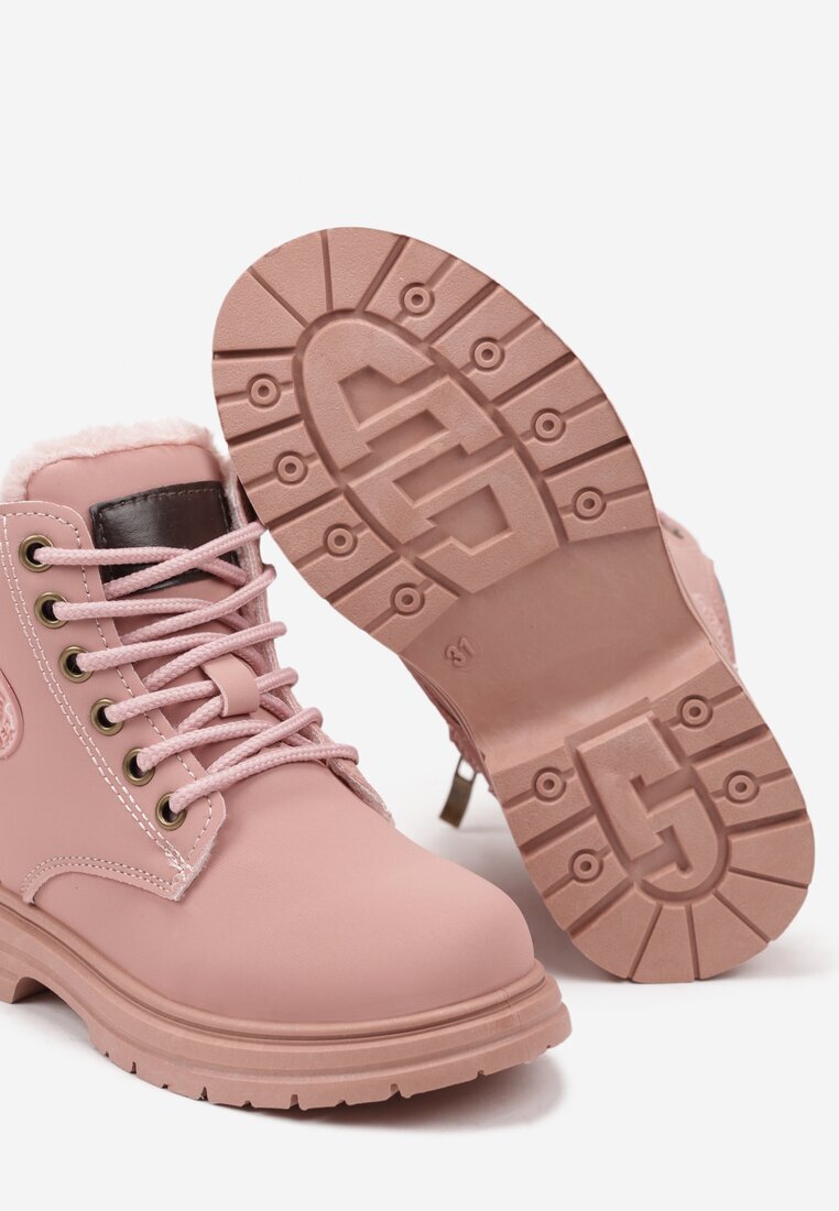  Botine Trapper Roz Casual pe Talpă Plată Nelabria