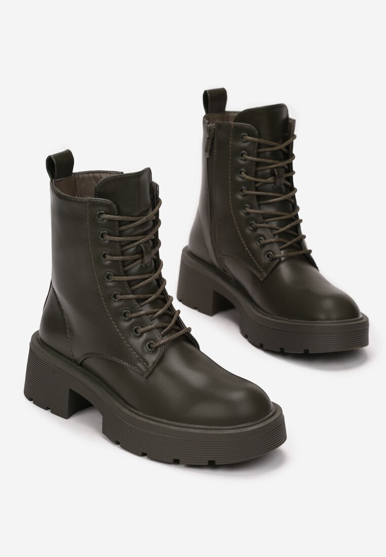  Botine Verzi Worker pe Talpă Groasă Lockharner