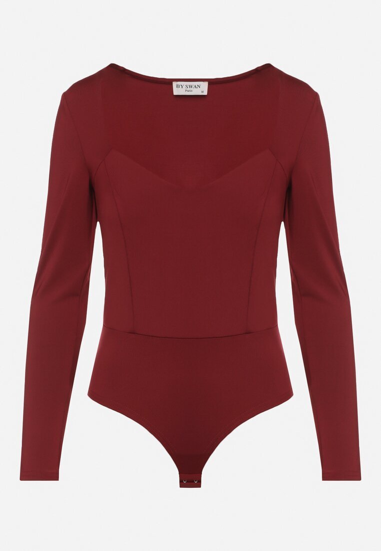 by swan Body Bordo cu Vâscoză și Decolteu Pătrat Labiene
