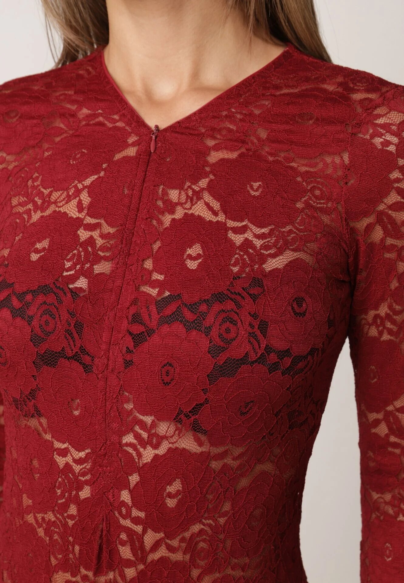 by swan Body din dantelă cu fermoar Amisti Bordo