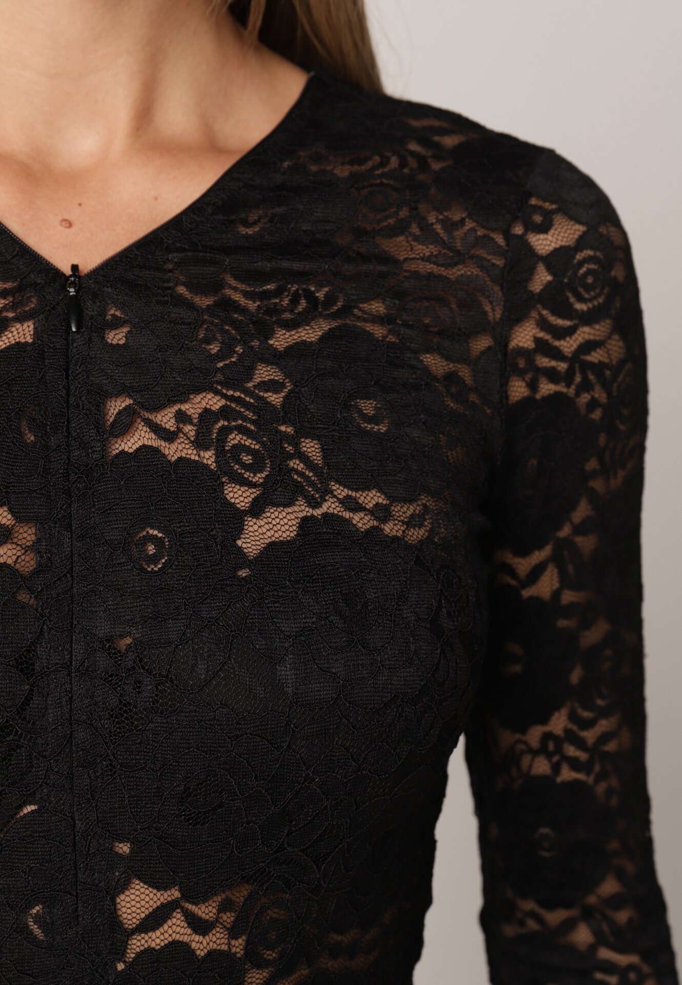 by swan Body din dantelă cu fermoar Amisti Negru