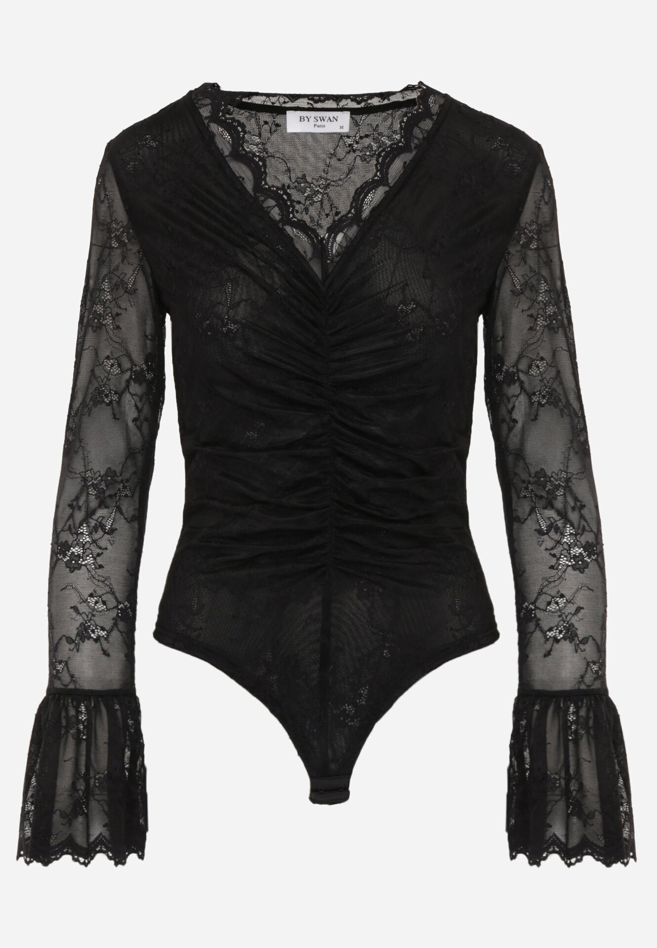 by swan Body din dantelă cu mâneci evazate Melorae Negru