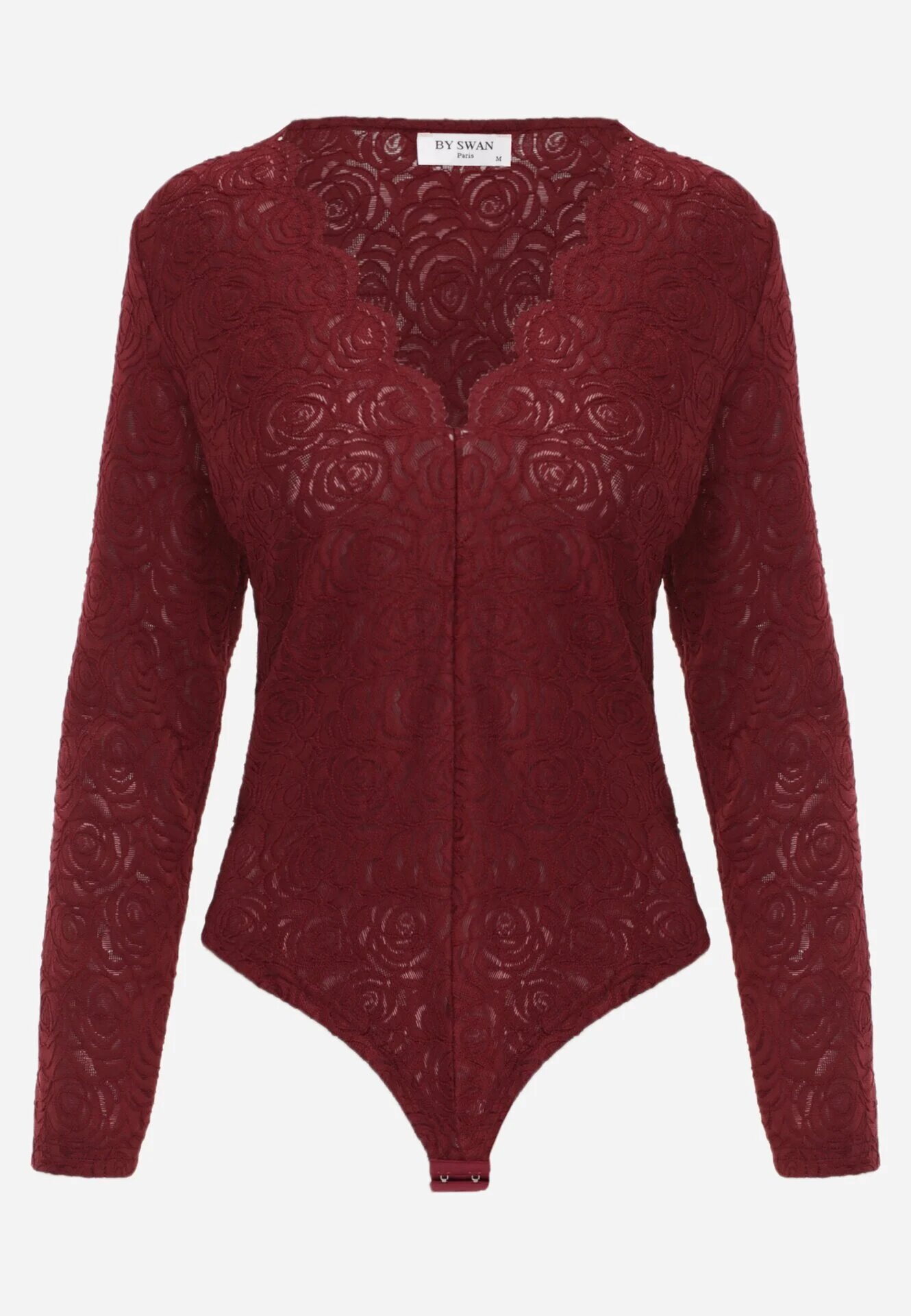 by swan Body din dantelă cu volan la decolteu Alvinia Bordo