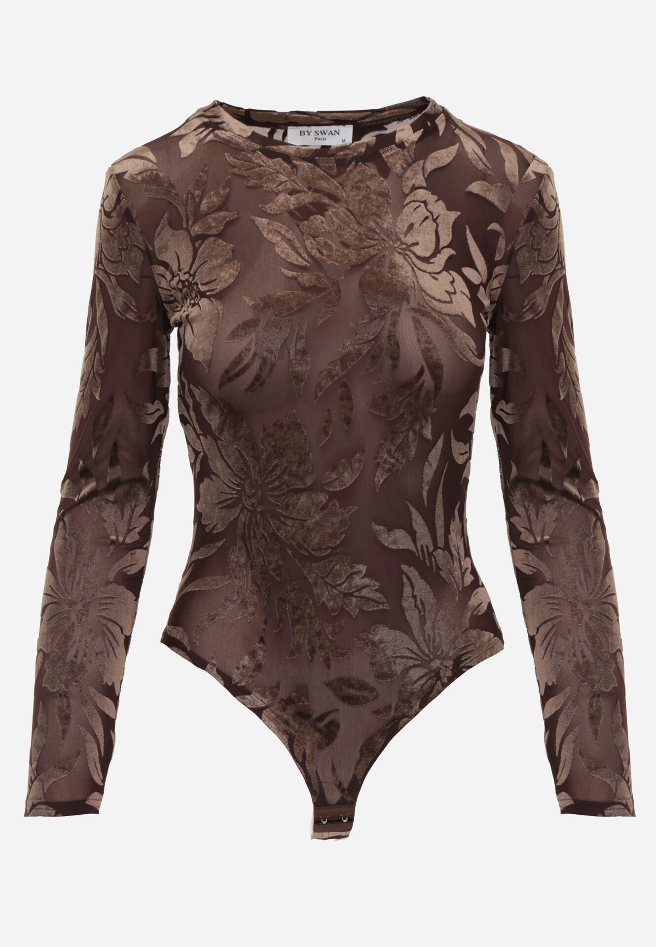 by swan Body din plasă cu adaos de viscoză cu model floral de velur Giseleni Maro