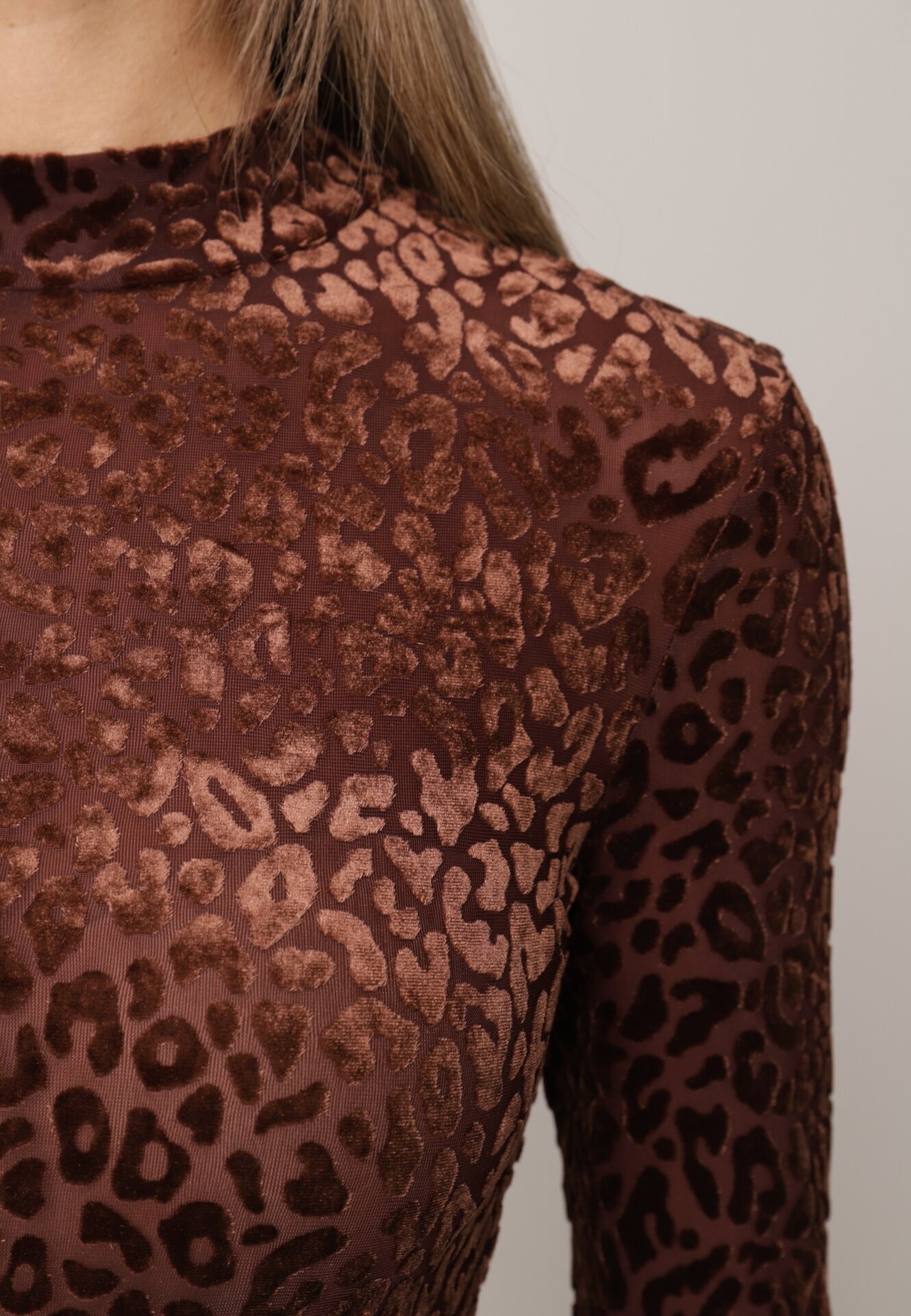 by swan Body din plasă cu vâscoză cu imprimeu leopard Antiresa Maro