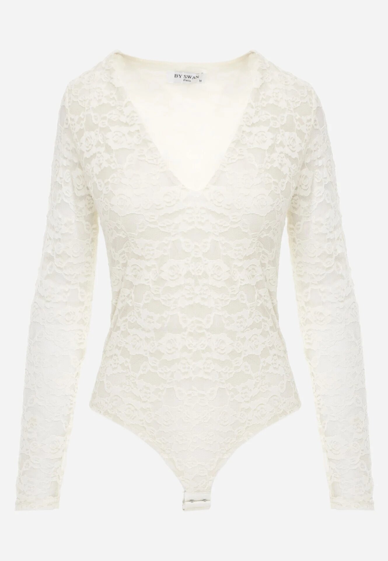 by swan Body elegant din dantelă cu decolteu în V Abrea Alb