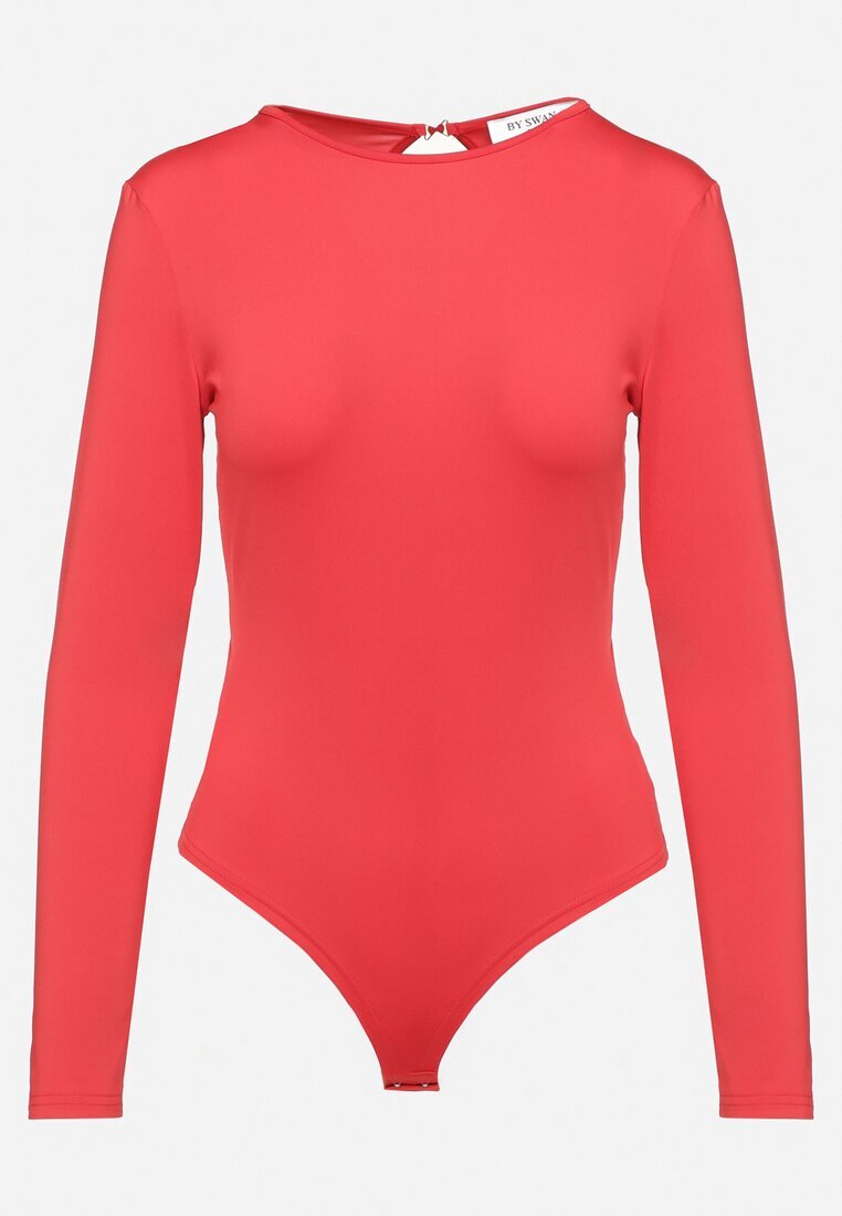 by swan Body roșu cu vâscoză decorat cu decupaj la spate Riarose