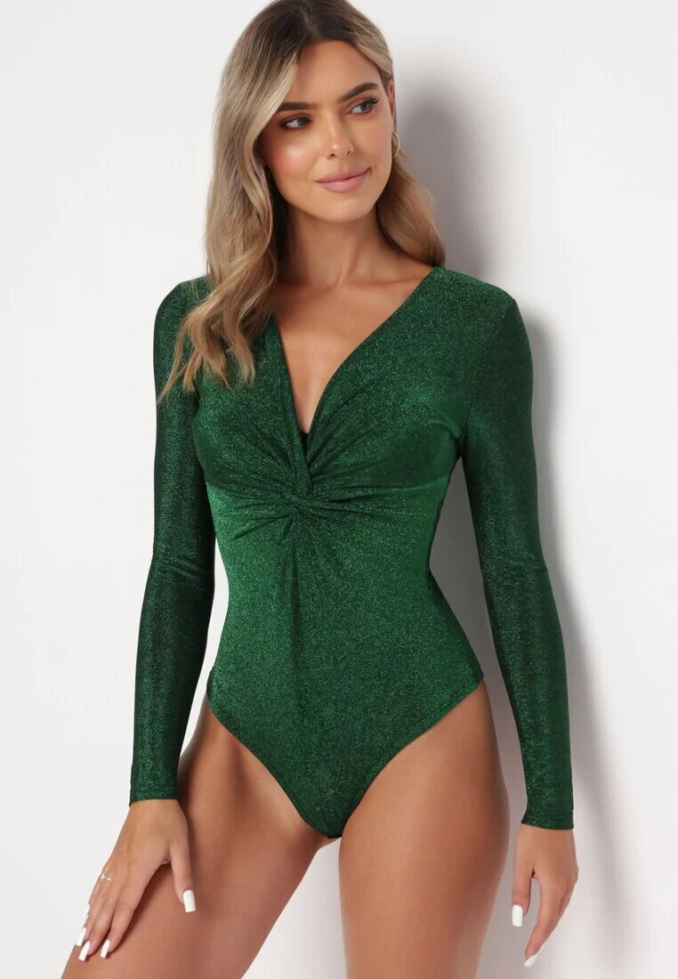 by swan Body Verde Paietat cu Decolteu Adânc Tialeta