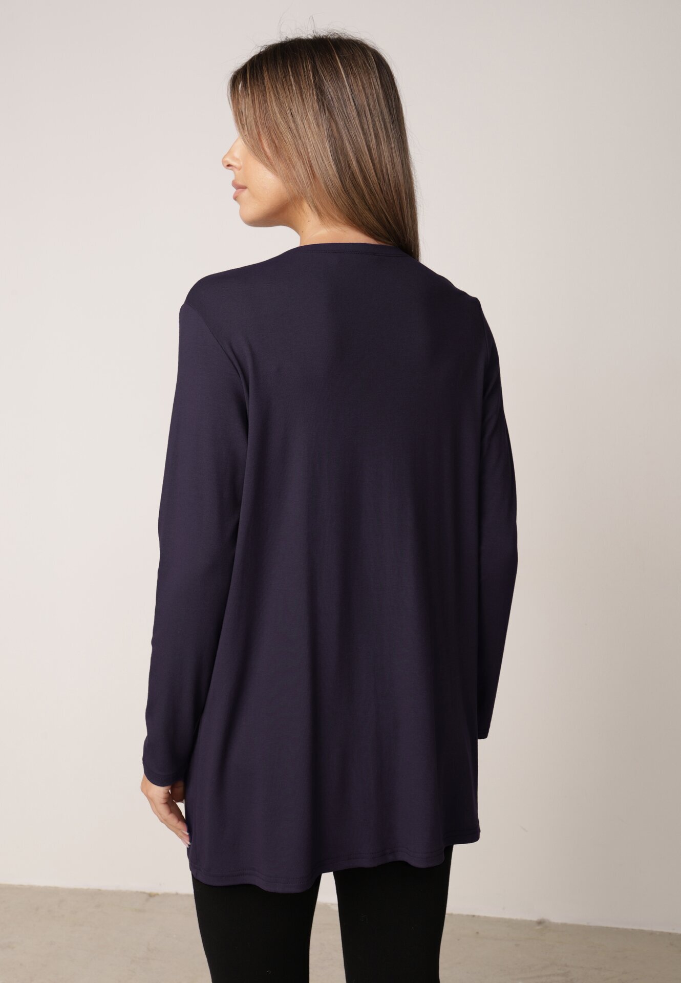 by swan Cardigan din bumbac fără închidere cu croi minimalist Cilira Bleumarin