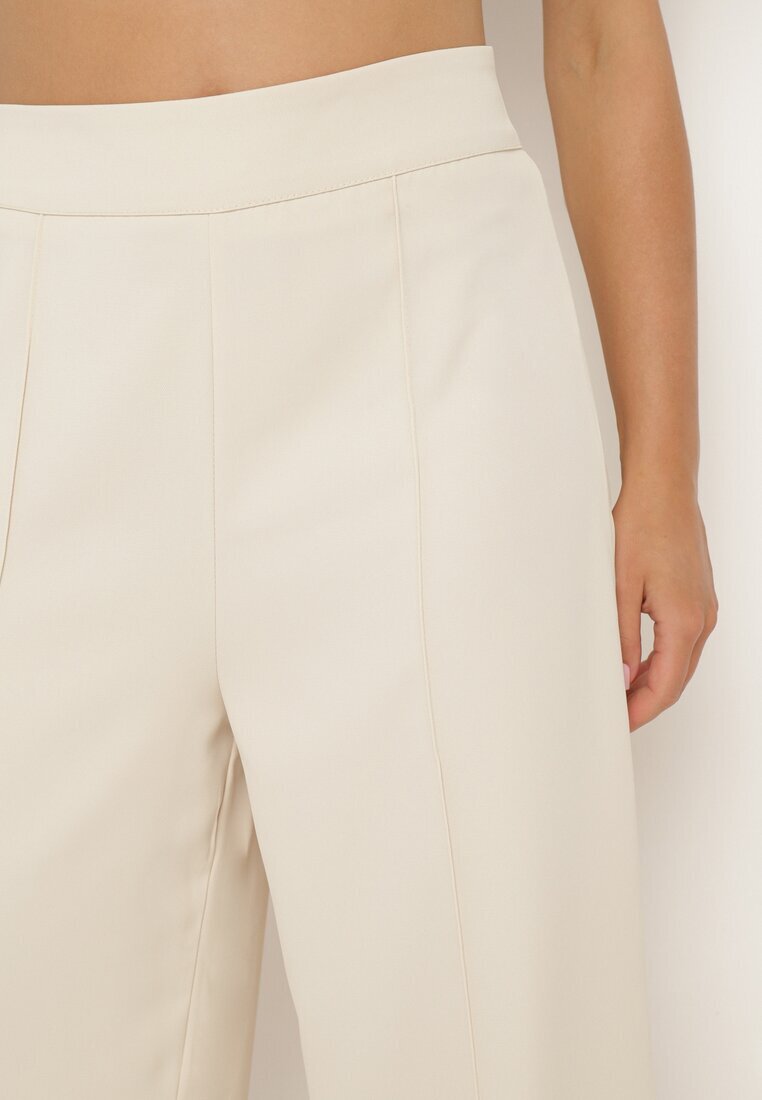 by swan Pantaloni Bej cu croială largă de costum cu talie înaltă Rissetta