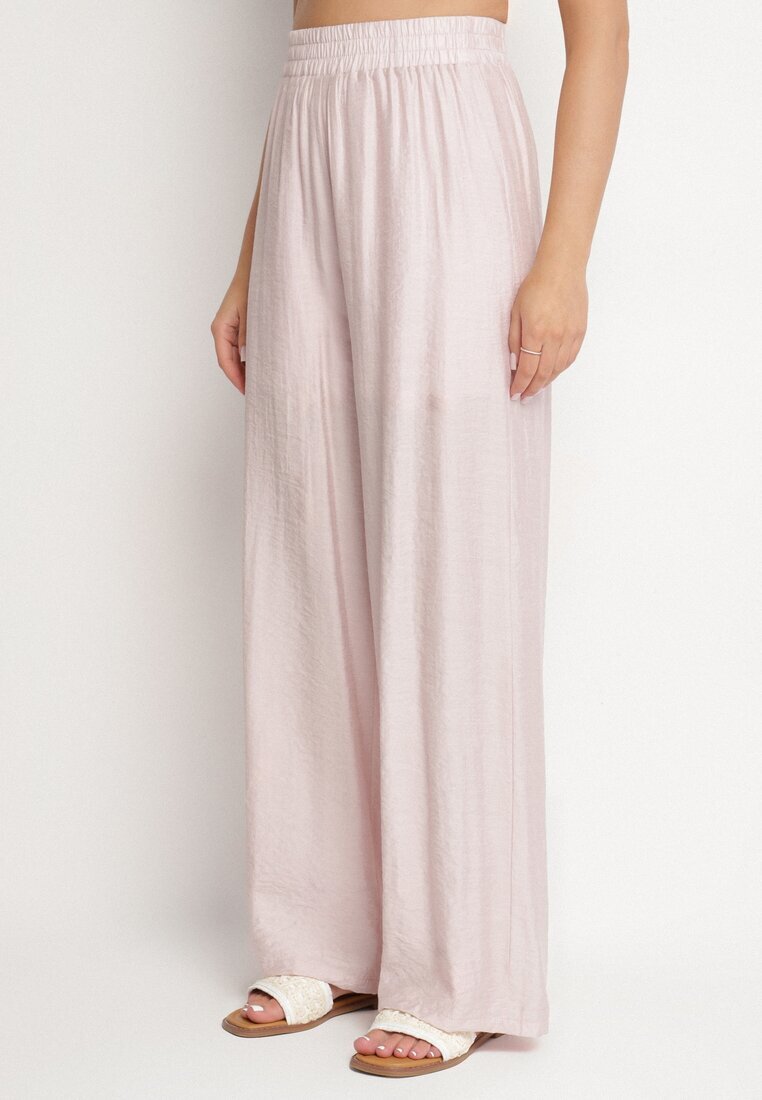 by swan Pantaloni Roz deschis Palazzo cu croială largă cu elastic în talie și talie înaltă Jenanetia
