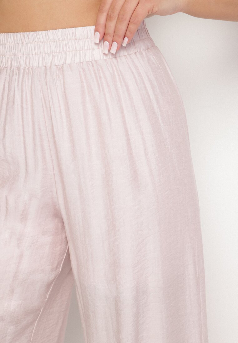 by swan Pantaloni Roz deschis Palazzo cu croială largă cu elastic în talie și talie înaltă Jenanetia