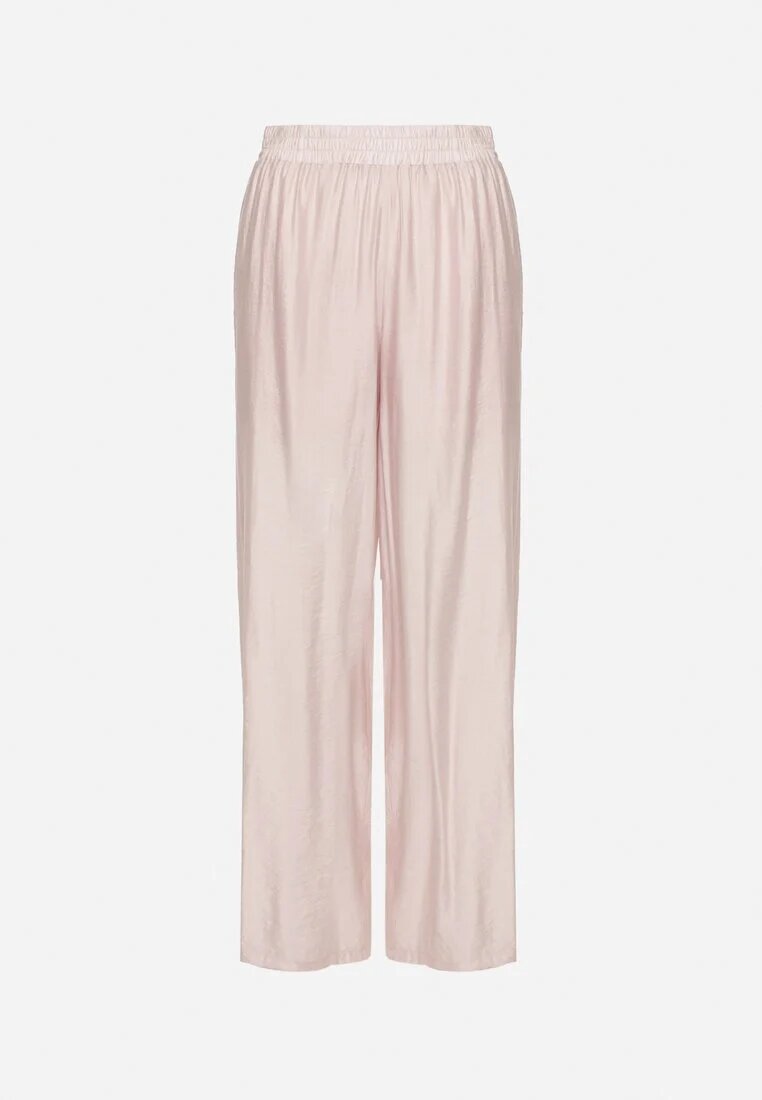 by swan Pantaloni Roz deschis Palazzo cu croială largă cu elastic în talie și talie înaltă Jenanetia